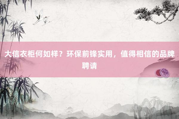 大信衣柜何如样？环保前锋实用，值得相信的品牌聘请